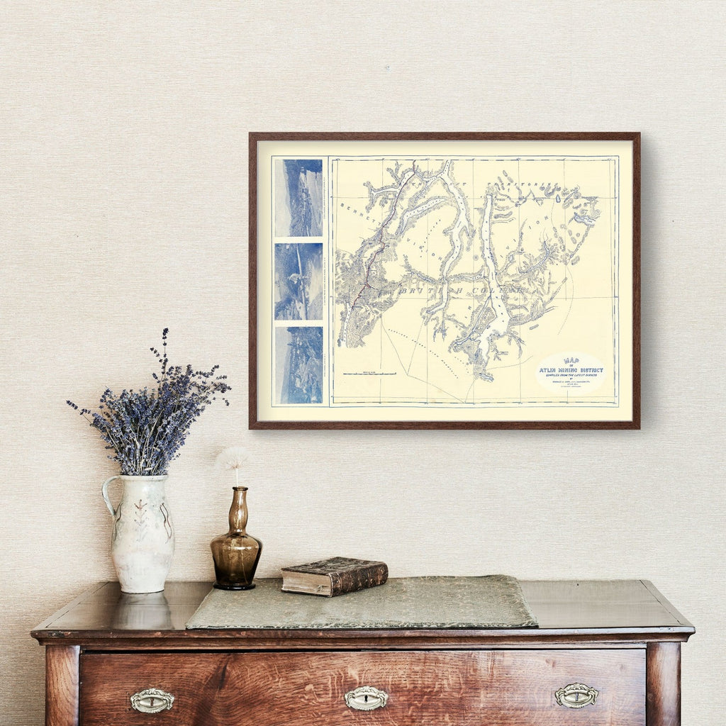 Vintage Map of Atlin Mining District, 1899