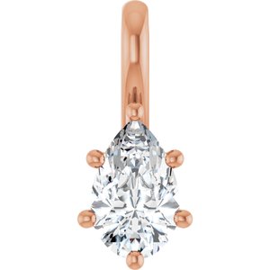 18K Rose Gold 8x5 mm Pear Charm/Pendant Mounting