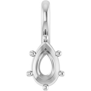 Sterling Silver 8x5 mm Pear Charm/Pendant Mounting – image 2