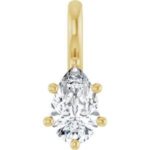 10K Yellow Gold 8x5 mm Pear Charm/Pendant Mounting