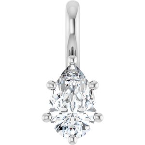 Platinum 8x5 mm Pear Charm/Pendant Mounting