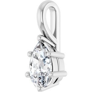 10K White Gold 8x5 mm Pear Charm/Pendant Mounting – image 3