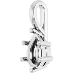 14K X1 White Gold 8x5 mm Pear Charm/Pendant Mounting – image 4