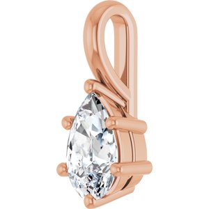 18K Rose Gold 8x5 mm Pear Charm/Pendant Mounting – image 3