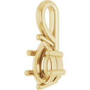 10K Yellow Gold 8x5 mm Pear Charm/Pendant Mounting – image 4
