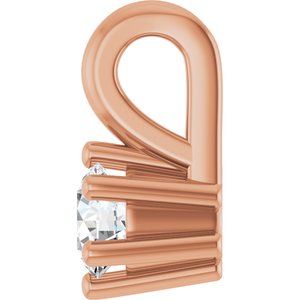 10K Rose Gold 3.2 mm Round Charm/Pendant Mounting – image 5