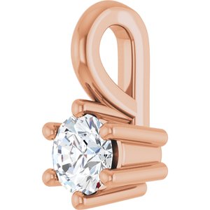 10K Rose Gold 3.2 mm Round Charm/Pendant Mounting – image 3
