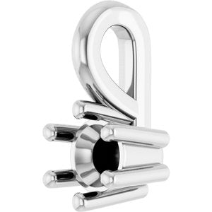 18K White Gold 3.2 mm Round Charm/Pendant Mounting – image 4