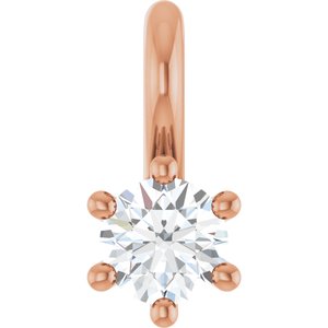 10K Rose Gold 3.2 mm Round Charm/Pendant Mounting