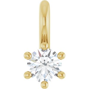 18K Yellow Gold 3.2 mm Round Charm/Pendant Mounting