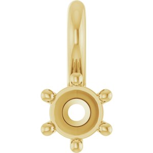 14K Yellow Gold 3.2 mm Round Charm/Pendant Mounting – image 2