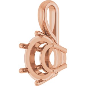 18K Rose Gold 10 mm Round Charm/Pendant Mounting – image 4