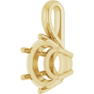 18K Yellow Gold 10 mm Round Charm/Pendant Mounting – image 4