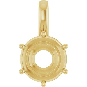 14K Yellow Gold 10 mm Round Charm/Pendant Mounting – image 2