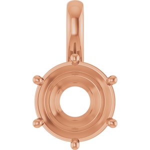18K Rose Gold 10 mm Round Charm/Pendant Mounting – image 2