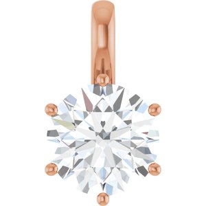 18K Rose Gold 10 mm Round Charm/Pendant Mounting