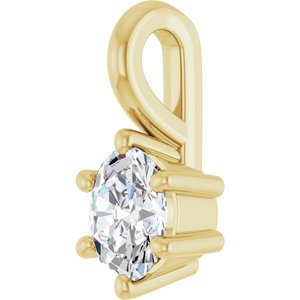 14K Yellow Gold 4.5x3.5 mm Oval Charm/Pendant Mounting – image 3
