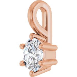 10K Rose Gold 4.5x3.5 mm Oval Charm/Pendant Mounting – image 3