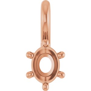 10K Rose Gold 4.5x3.5 mm Oval Charm/Pendant Mounting – image 2