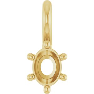 14K Yellow Gold 4.5x3.5 mm Oval Charm/Pendant Mounting – image 2