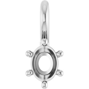 Platinum 4.5x3.5 mm Oval Charm/Pendant Mounting – image 2