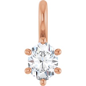 10K Rose Gold 4.5x3.5 mm Oval Charm/Pendant Mounting