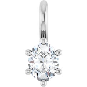 10K White Gold 4.5x3.5 mm Oval Charm/Pendant Mounting