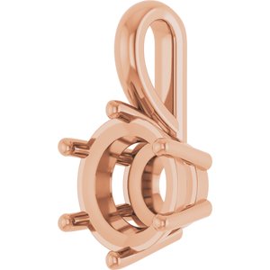18K Rose Gold 8 mm Round Charm/Pendant Mounting – image 4