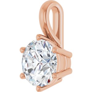 10K Rose Gold 8 mm Round Charm/Pendant Mounting – image 3