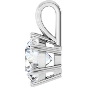 18K White Gold 8 mm Round Charm/Pendant Mounting – image 5