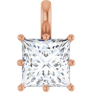 10K Rose Gold 8 mm Square Charm/Pendant Mounting