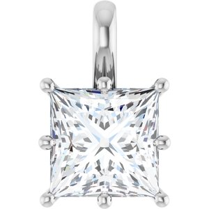 14K X1 White Gold 8 mm Square Charm/Pendant Mounting
