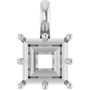 Platinum 8 mm Square Charm/Pendant Mounting – image 2