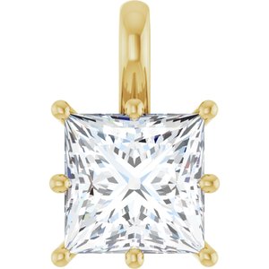 18K Yellow Gold 8 mm Square Charm/Pendant Mounting