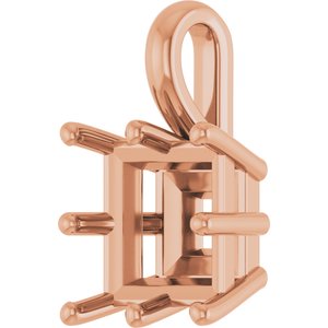 10K Rose Gold 8 mm Square Charm/Pendant Mounting – image 4
