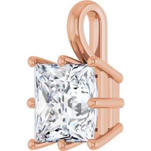 18K Rose Gold 8 mm Square Charm/Pendant Mounting – image 3