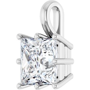Platinum 8 mm Square Charm/Pendant Mounting – image 3