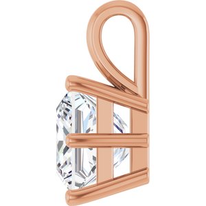 10K Rose Gold 8 mm Square Charm/Pendant Mounting – image 5