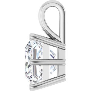14K X1 White Gold 8 mm Square Charm/Pendant Mounting – image 5