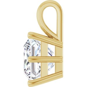 10K Yellow Gold 8 mm Square Charm/Pendant Mounting – image 5