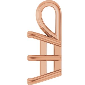 10K Rose Gold 8 mm Square Charm/Pendant Mounting – image 6