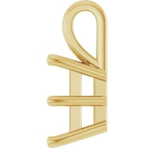 10K Yellow Gold 8 mm Square Charm/Pendant Mounting – image 6