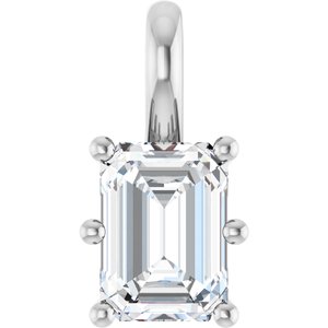 10K White Gold 7x5 mm Emerald Charm/Pendant Mounting