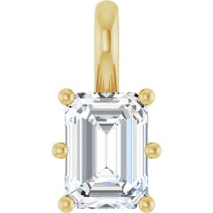 10K Yellow Gold 7x5 mm Emerald Charm/Pendant Mounting