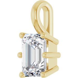 10K Yellow Gold 7x5 mm Emerald Charm/Pendant Mounting – image 3