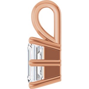 18K Rose Gold 7x5 mm Emerald Charm/Pendant Mounting – image 5