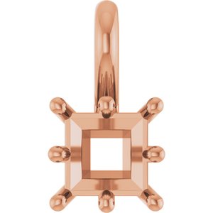 10K Rose Gold 4.5 mm Square Charm/Pendant Mounting – image 2