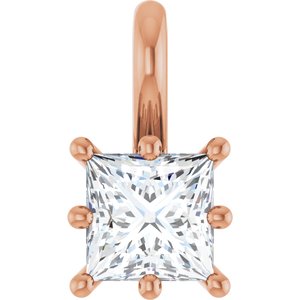 14K Rose Gold 4.5 mm Square Charm/Pendant Mounting