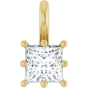 10K Yellow Gold 4.5 mm Square Charm/Pendant Mounting