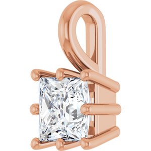 10K Rose Gold 4.5 mm Square Charm/Pendant Mounting – image 3